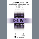 Download or print Bock & Harnick Sunrise, Sunset (from Fiddler On The Roof) (arr. John Leavitt) Sheet Music Printable PDF -page score for Musical/Show / arranged SATB Choir SKU: 1161115.