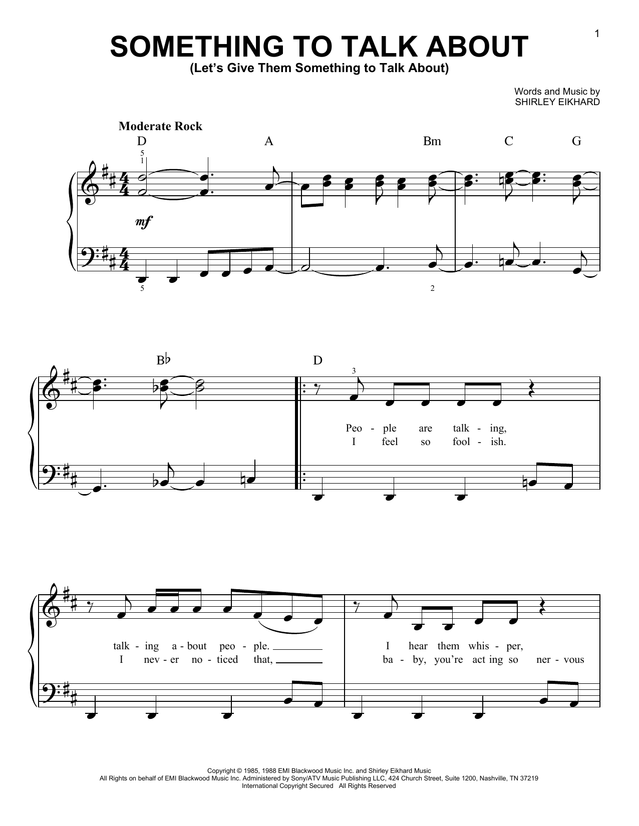 Download Bonnie Raitt Something To Talk About (Let's Give Them Something To Talk About) Sheet Music and learn how to play Cello PDF digital score in minutes
