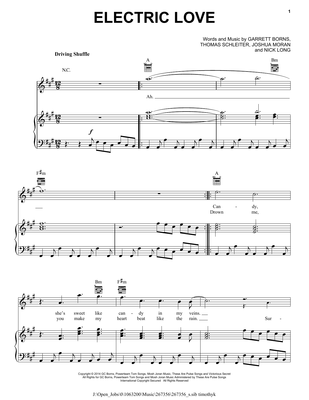 Download BORNS Electric Love Sheet Music and learn how to play Piano, Vocal & Guitar (Right-Hand Melody) PDF digital score in minutes