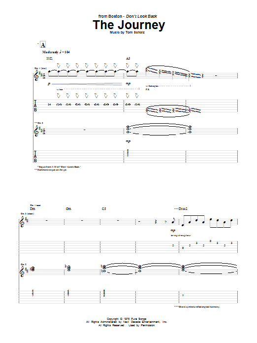 Download Boston The Journey Sheet Music and learn how to play Guitar Tab PDF digital score in minutes