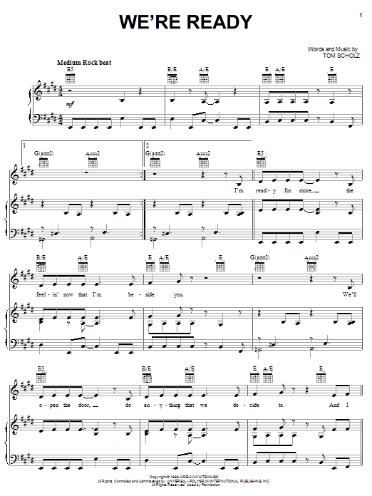 Download Boston We're Ready Sheet Music and learn how to play Guitar Tab PDF digital score in minutes