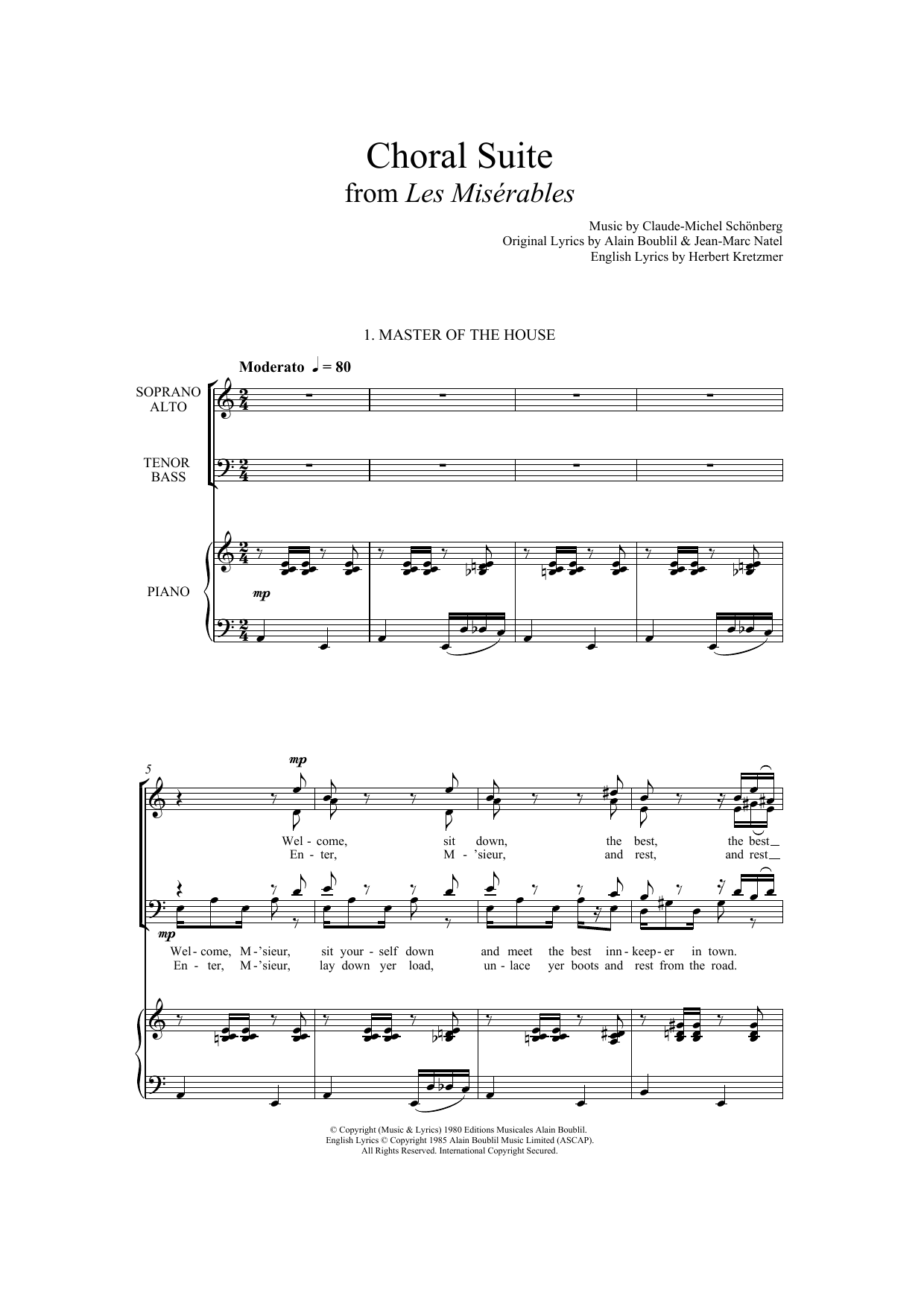 Download Boublil and Schonberg Choral Suite From Les Miserables (arr. Francis Shaw) Sheet Music and learn how to play SATB PDF digital score in minutes