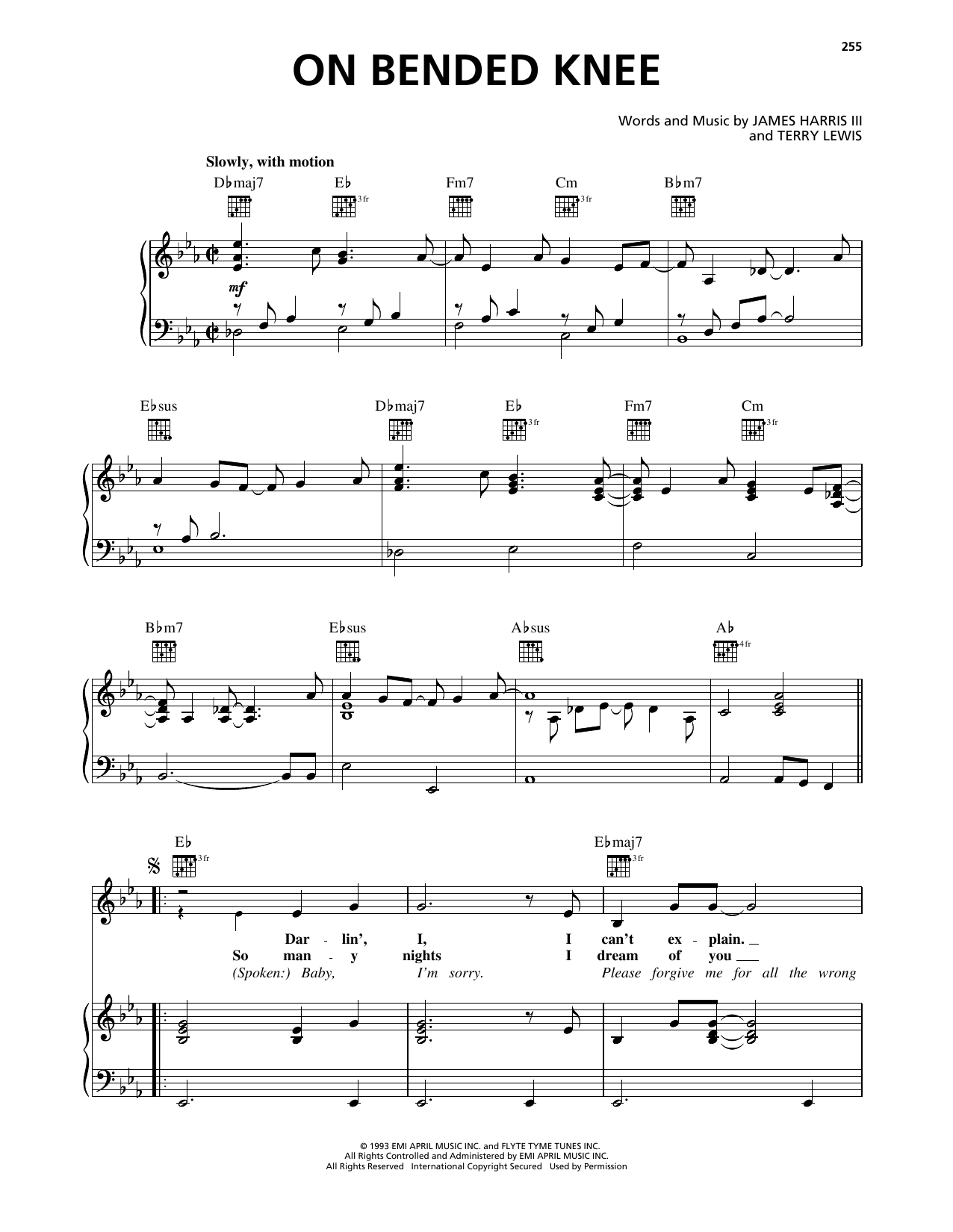 Download Boyz II Men On Bended Knee Sheet Music and learn how to play Piano, Vocal & Guitar Chords (Right-Hand Melody) PDF digital score in minutes