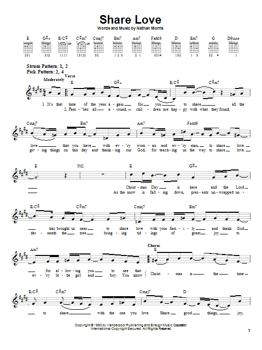 Download Boyz II Men Share Love Sheet Music and learn how to play Easy Guitar PDF digital score in minutes