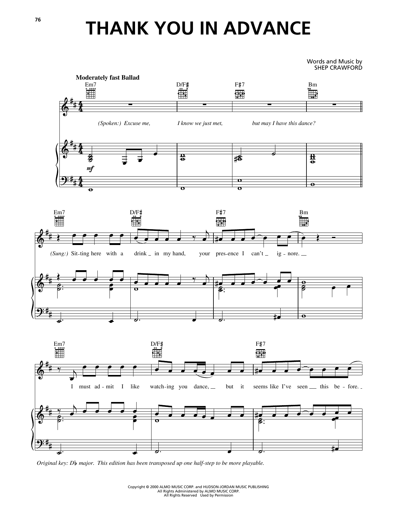 Download Boyz II Men Thank You In Advance Sheet Music and learn how to play Piano, Vocal & Guitar Chords (Right-Hand Melody) PDF digital score in minutes