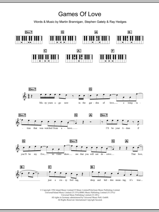 Download Boyzone Games Of Love Sheet Music and learn how to play Keyboard PDF digital score in minutes