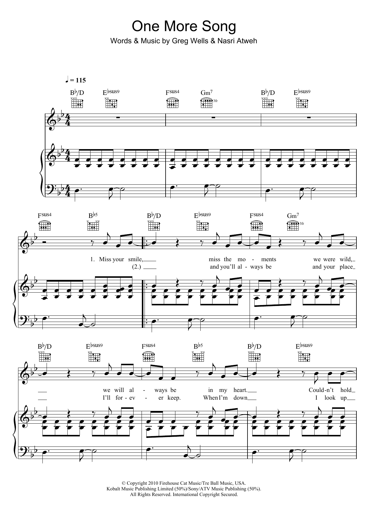 Download Boyzone One More Song Sheet Music and learn how to play Piano, Vocal & Guitar (Right-Hand Melody) PDF digital score in minutes