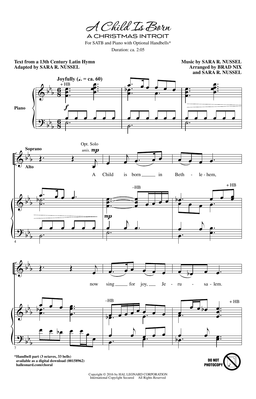 Download Brad Nix A Child Is Born (A Christmas Introit) Sheet Music and learn how to play SATB PDF digital score in minutes