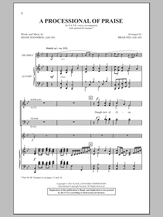 Download Brad Nix A Processional Of Praise Sheet Music and learn how to play SATB PDF digital score in minutes