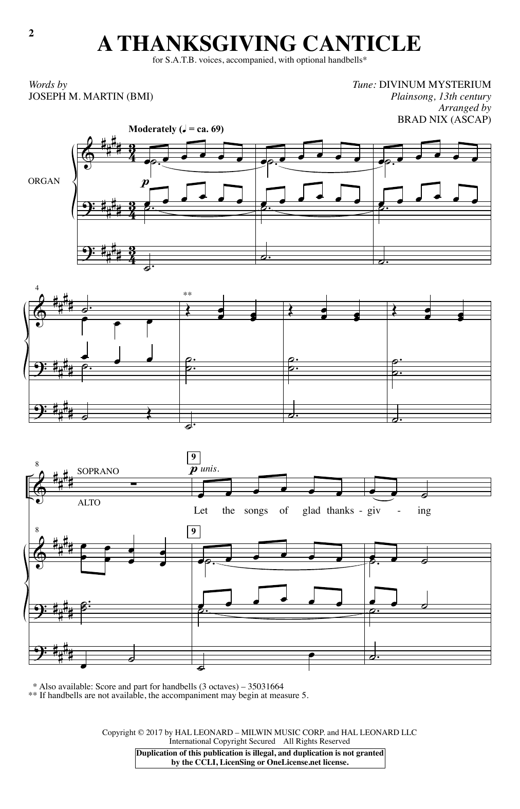 Download Brad Nix A Thanksgiving Canticle Sheet Music and learn how to play SATB PDF digital score in minutes