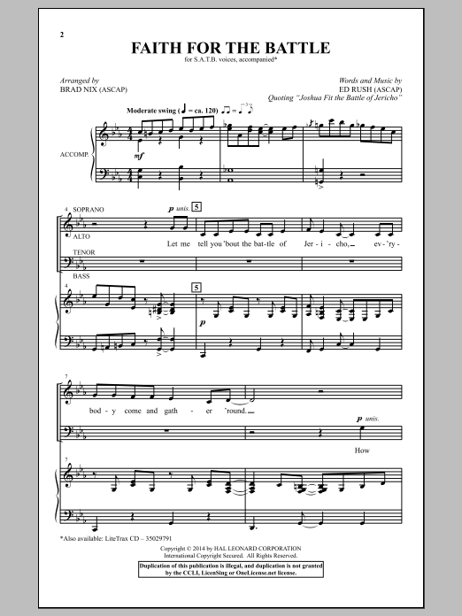 Download Brad Nix Faith For The Battle Sheet Music and learn how to play SATB PDF digital score in minutes