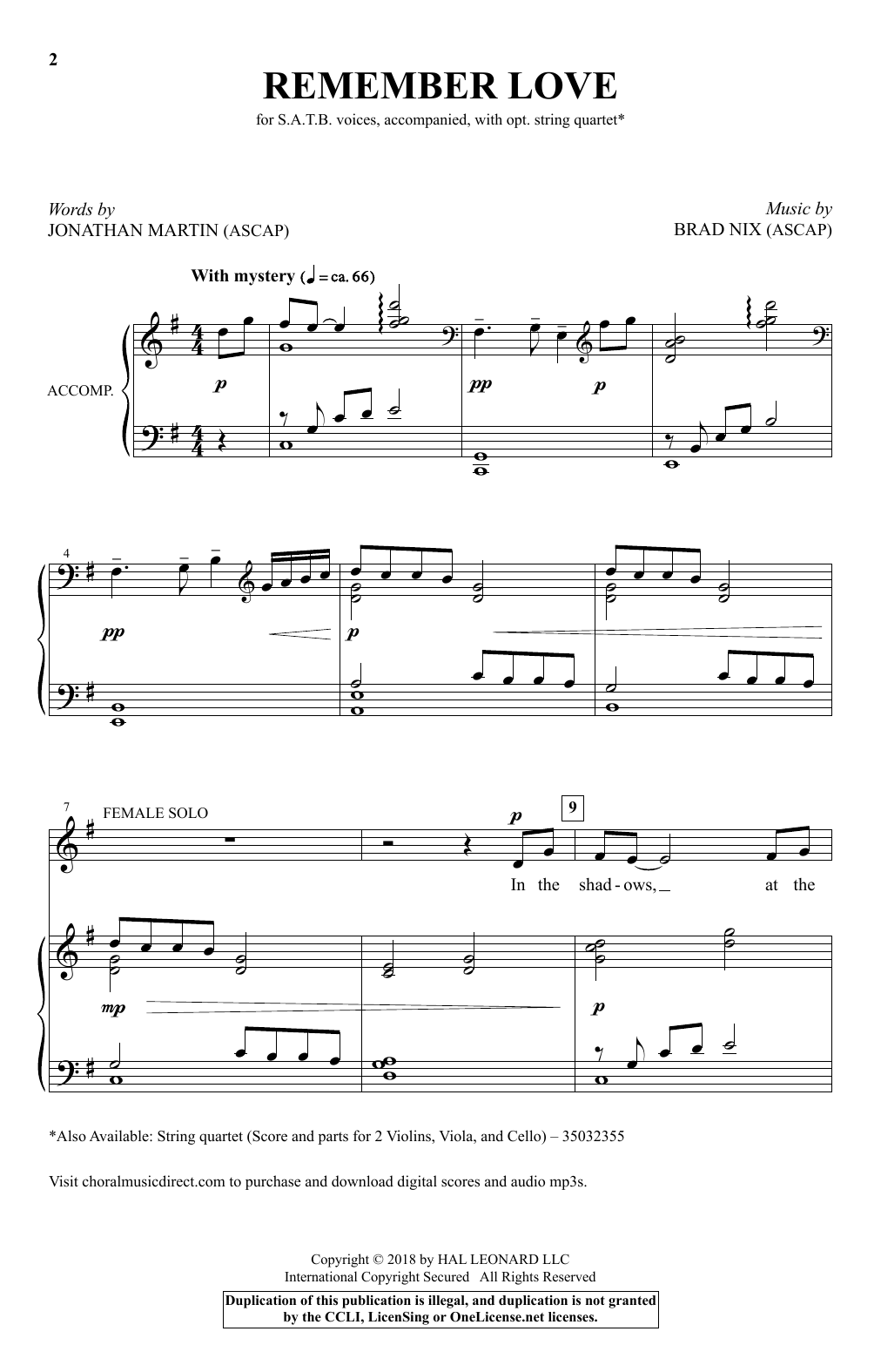 Download Brad Nix Remember Love Sheet Music and learn how to play SATB Choir PDF digital score in minutes