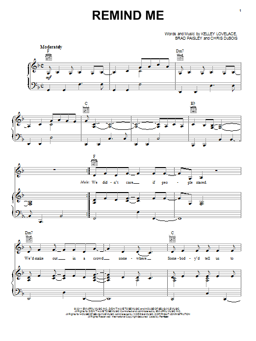 Download Brad Paisley & Carrie Underwood Remind Me Sheet Music and learn how to play Guitar Tab PDF digital score in minutes