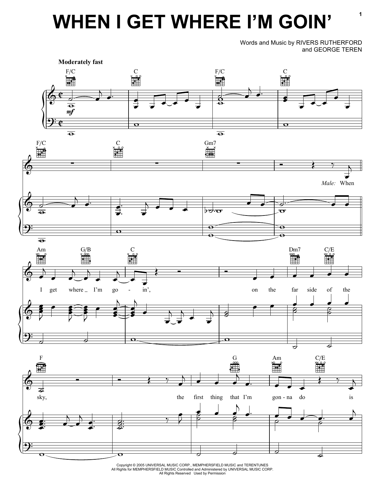 Download Brad Paisley featuring Dolly Parton When I Get Where I'm Goin' Sheet Music and learn how to play Easy Piano PDF digital score in minutes