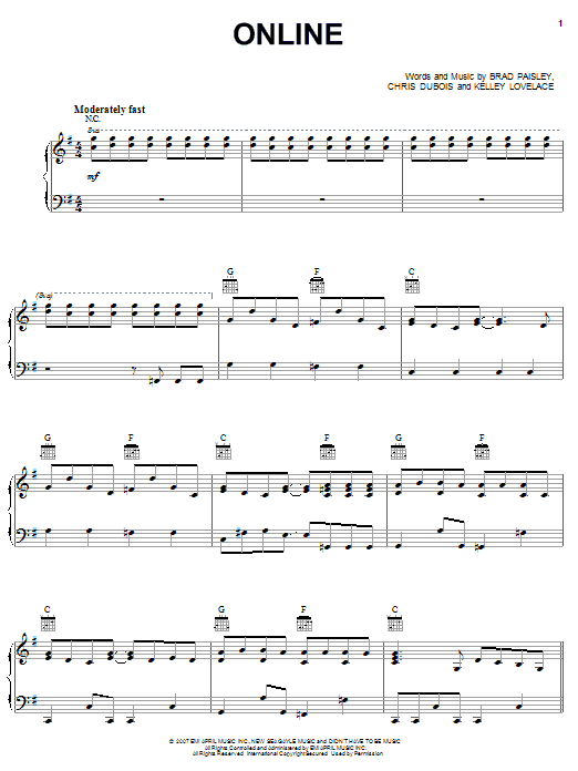 Download Brad Paisley Online Sheet Music and learn how to play Guitar Tab Play-Along PDF digital score in minutes