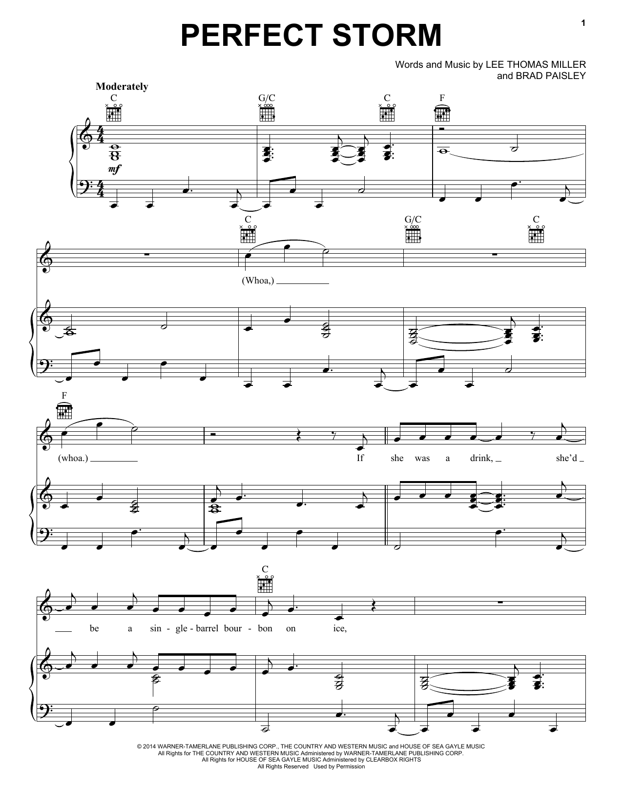 Download Brad Paisley Perfect Storm Sheet Music and learn how to play Piano, Vocal & Guitar (Right-Hand Melody) PDF digital score in minutes