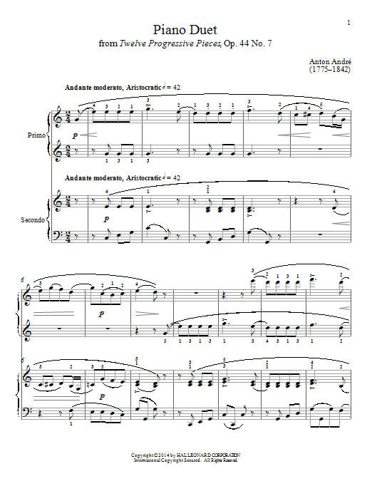 Download Bradley Beckman Piano Duet Sheet Music and learn how to play Piano Duet PDF digital score in minutes