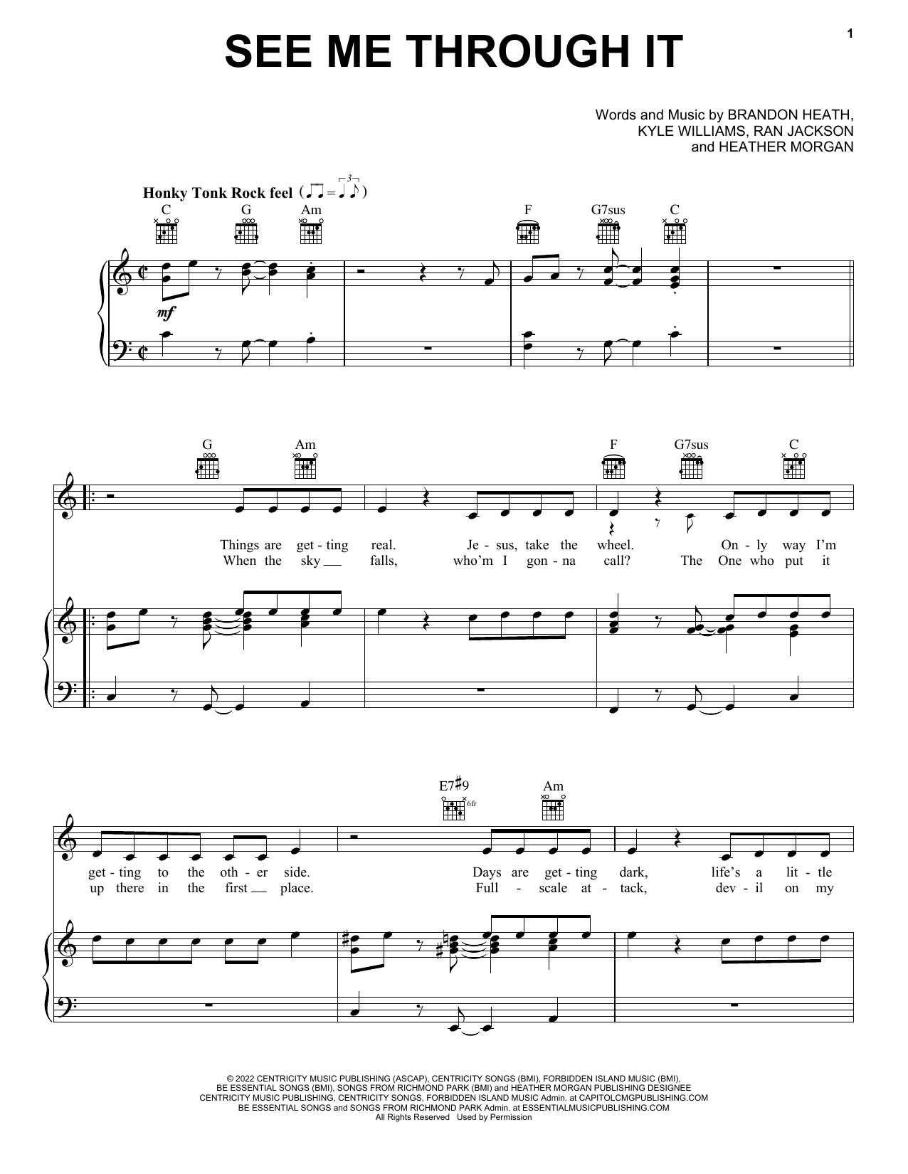 Download Brandon Heath See Me Through It Sheet Music and learn how to play Piano, Vocal & Guitar Chords (Right-Hand Melody) PDF digital score in minutes