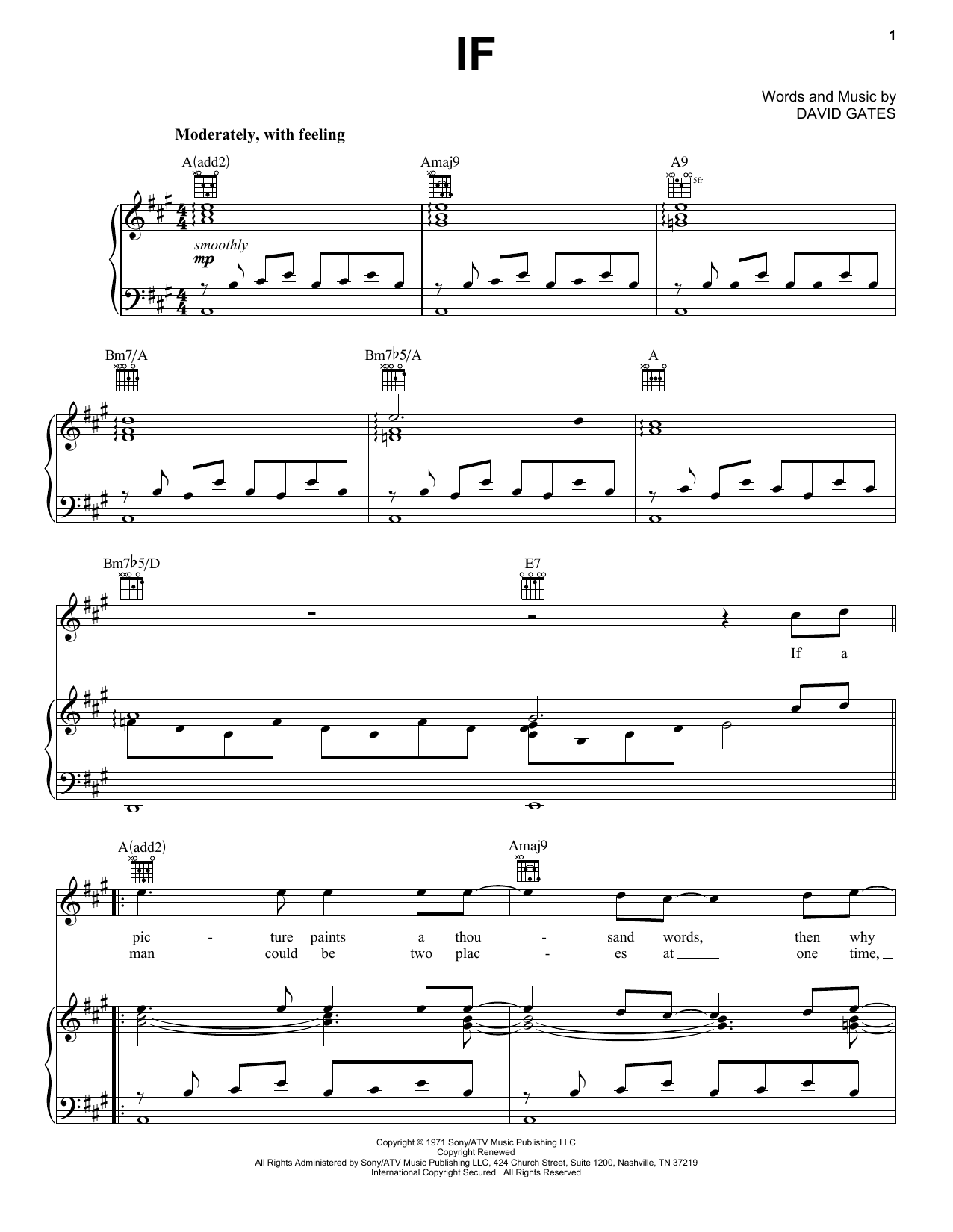 Download Bread Sheet Music and learn how to play Piano, Vocal & Guitar (Right-Hand Melody) PDF score in minutes