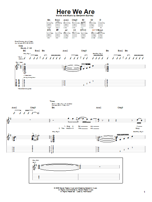 Download Breaking Benjamin Here We Are Sheet Music and learn how to play Guitar Tab PDF digital score in minutes