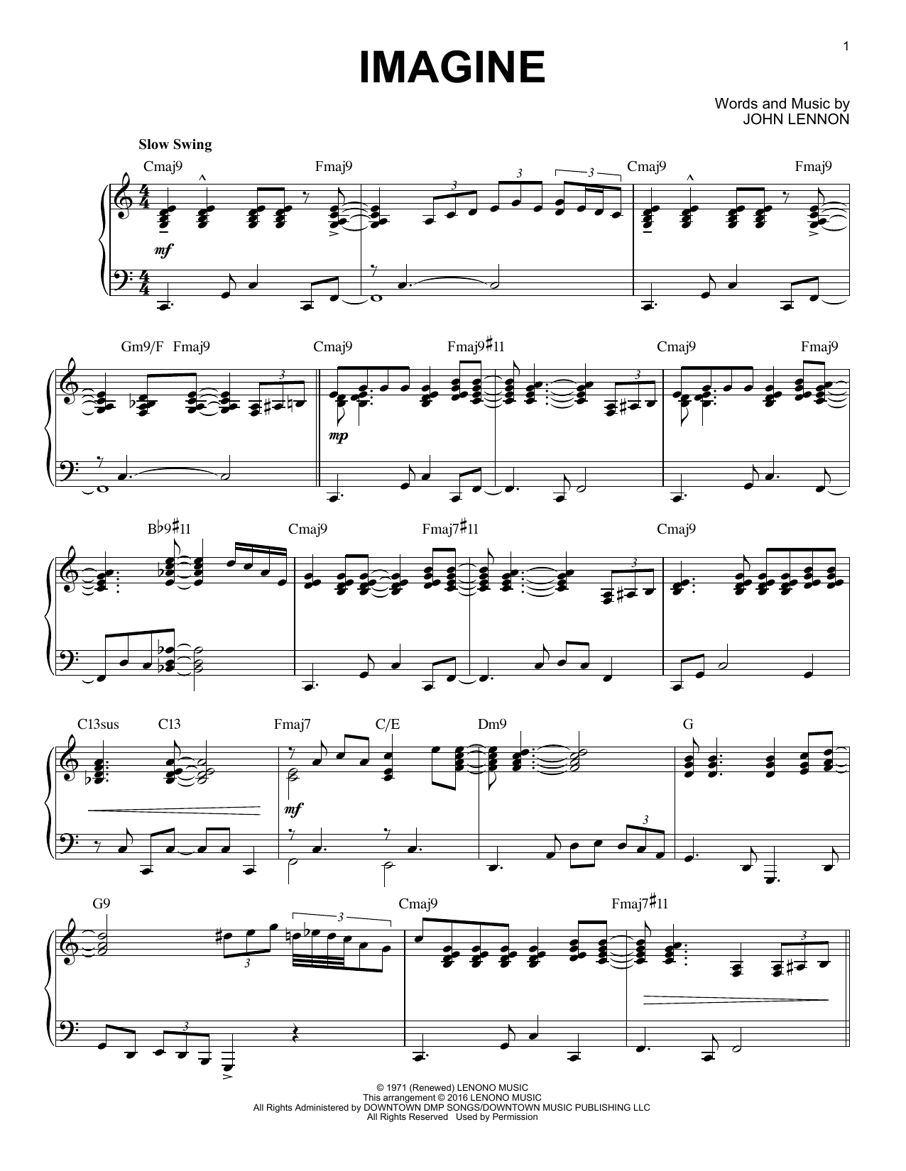 Download Brent Edstrom Imagine Sheet Music and learn how to play Piano PDF digital score in minutes