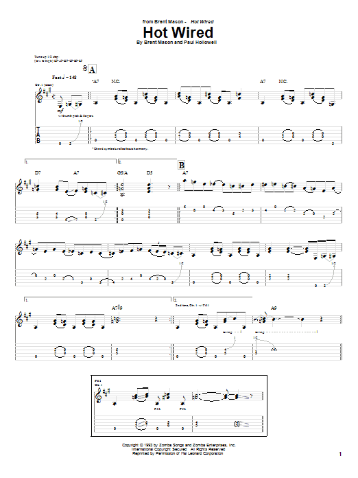 Download Brent Mason Hot Wired Sheet Music and learn how to play Guitar Tab PDF digital score in minutes