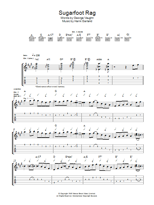 Download Brent Mason Sugarfoot Rag Sheet Music and learn how to play Guitar Tab PDF digital score in minutes