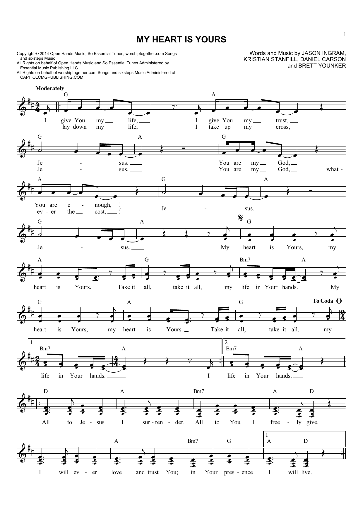 Download Passion My Heart Is Yours Sheet Music and learn how to play Melody Line, Lyrics & Chords PDF digital score in minutes