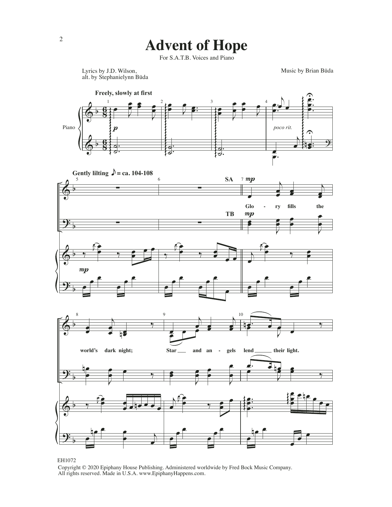 Download Brian Büda Advent Of Hope Sheet Music and learn how to play SATB Choir PDF digital score in minutes