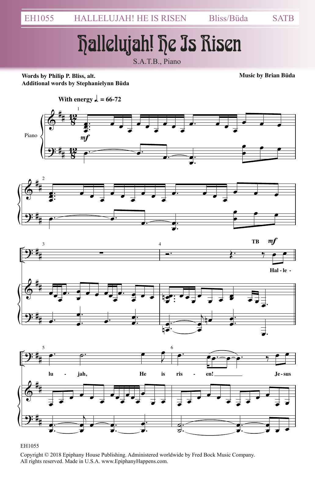 Download Brian Buda Hallelujah! He Is Risen Sheet Music and learn how to play SATB Choir PDF digital score in minutes