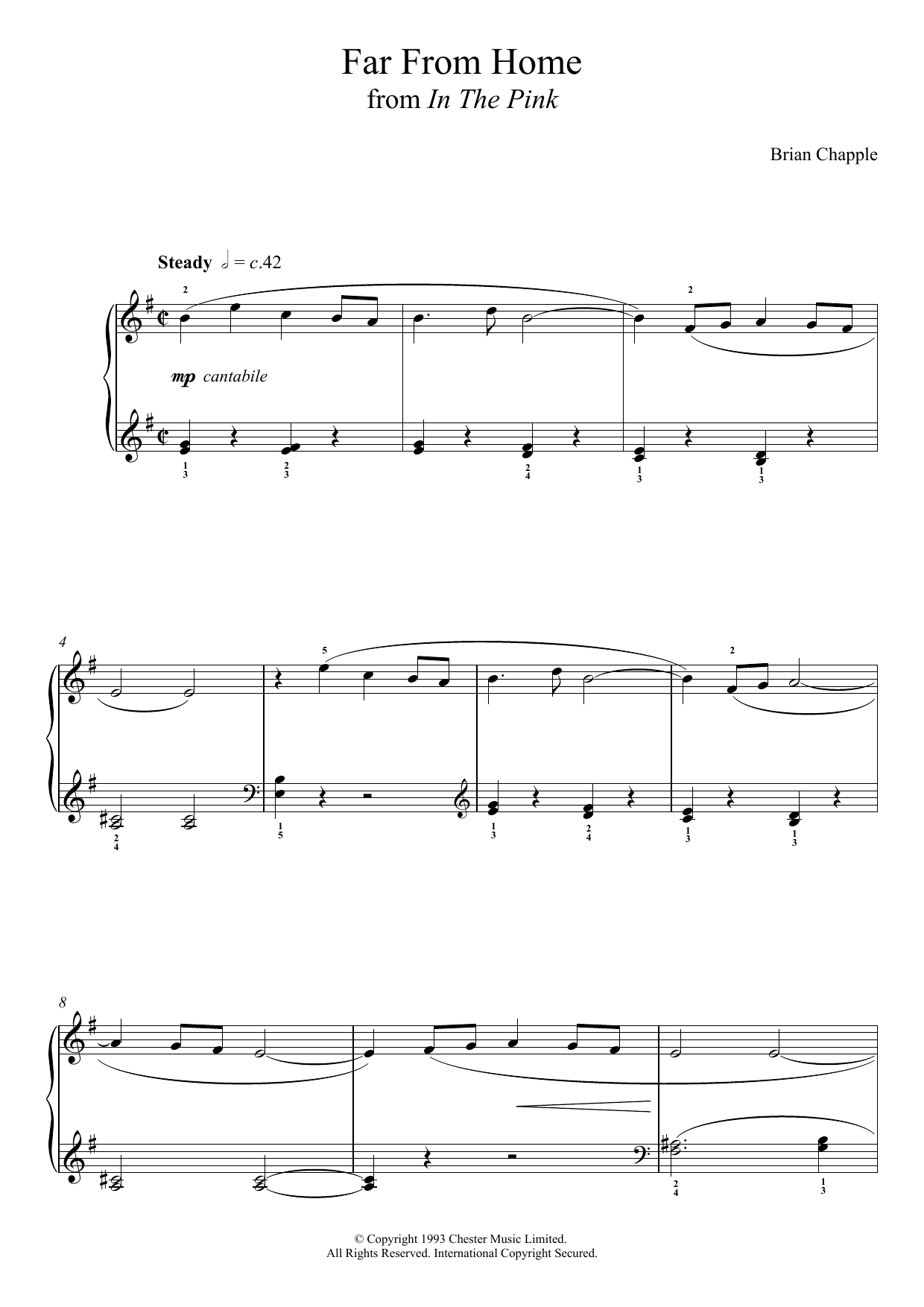 Download Brian Chapple Far From Home (From In The Pink) Sheet Music and learn how to play Piano PDF digital score in minutes
