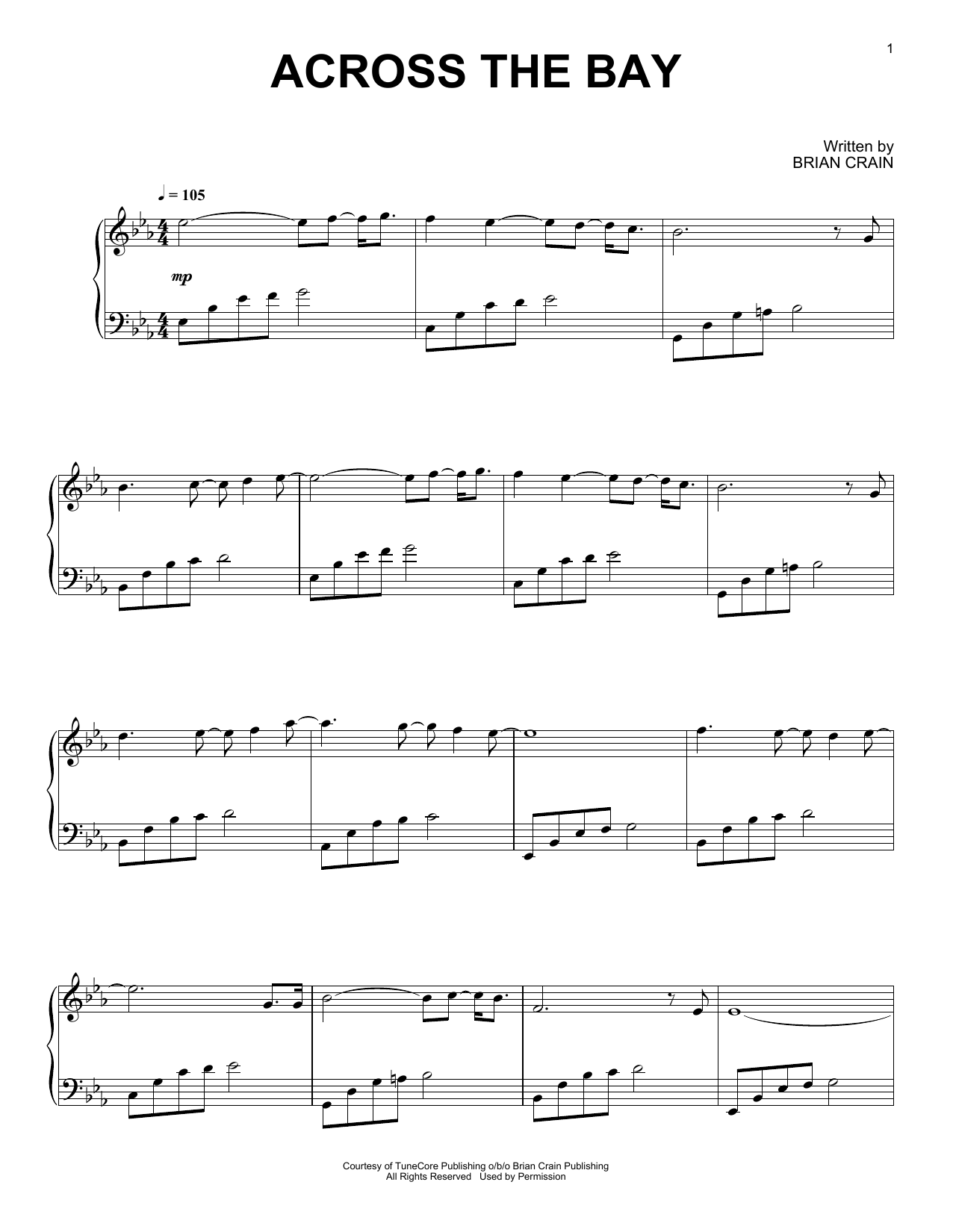 Download Brian Crain Across The Bay Sheet Music and learn how to play Piano Solo PDF digital score in minutes