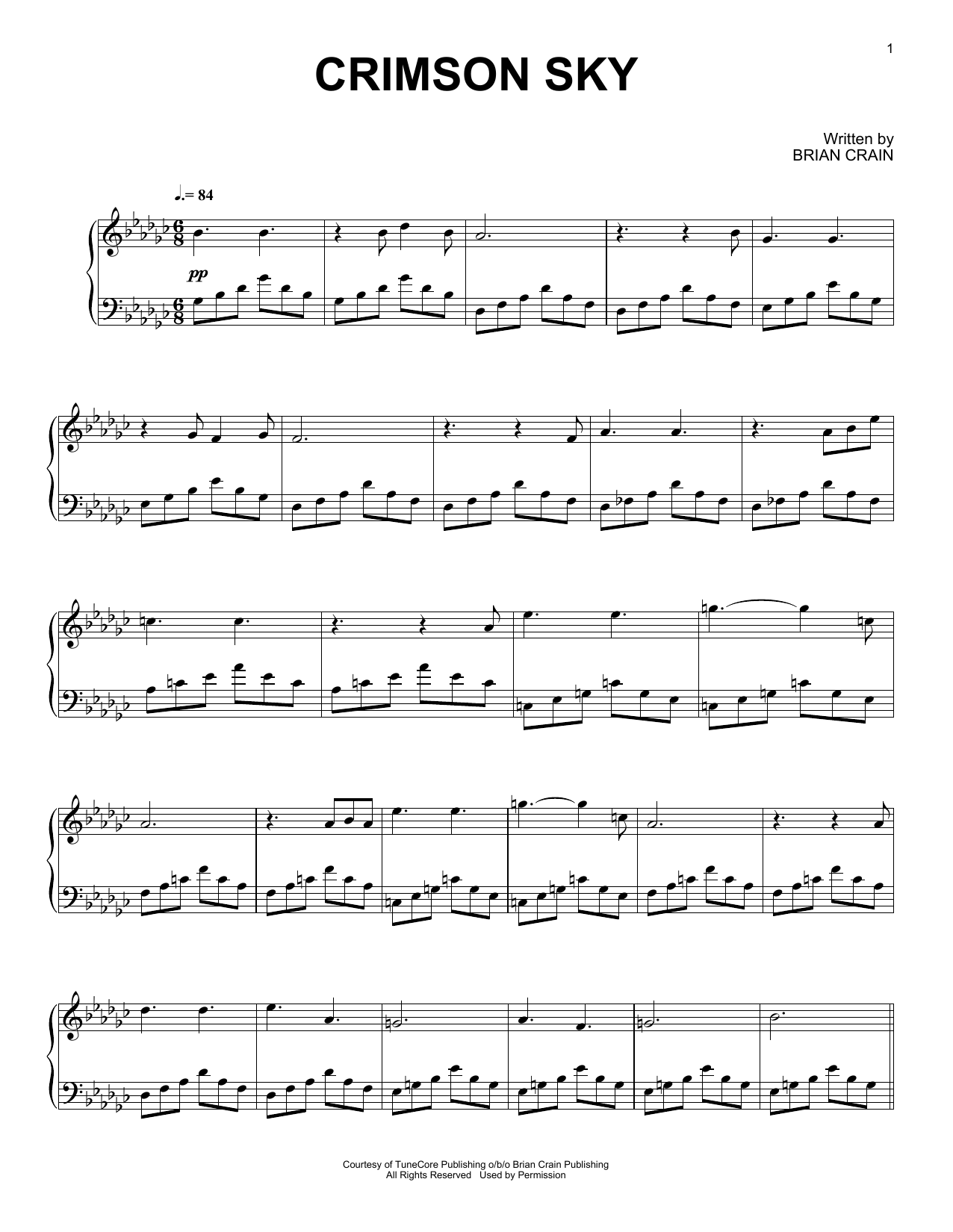Download Brian Crain Crimson Sky Sheet Music and learn how to play Piano Solo PDF digital score in minutes