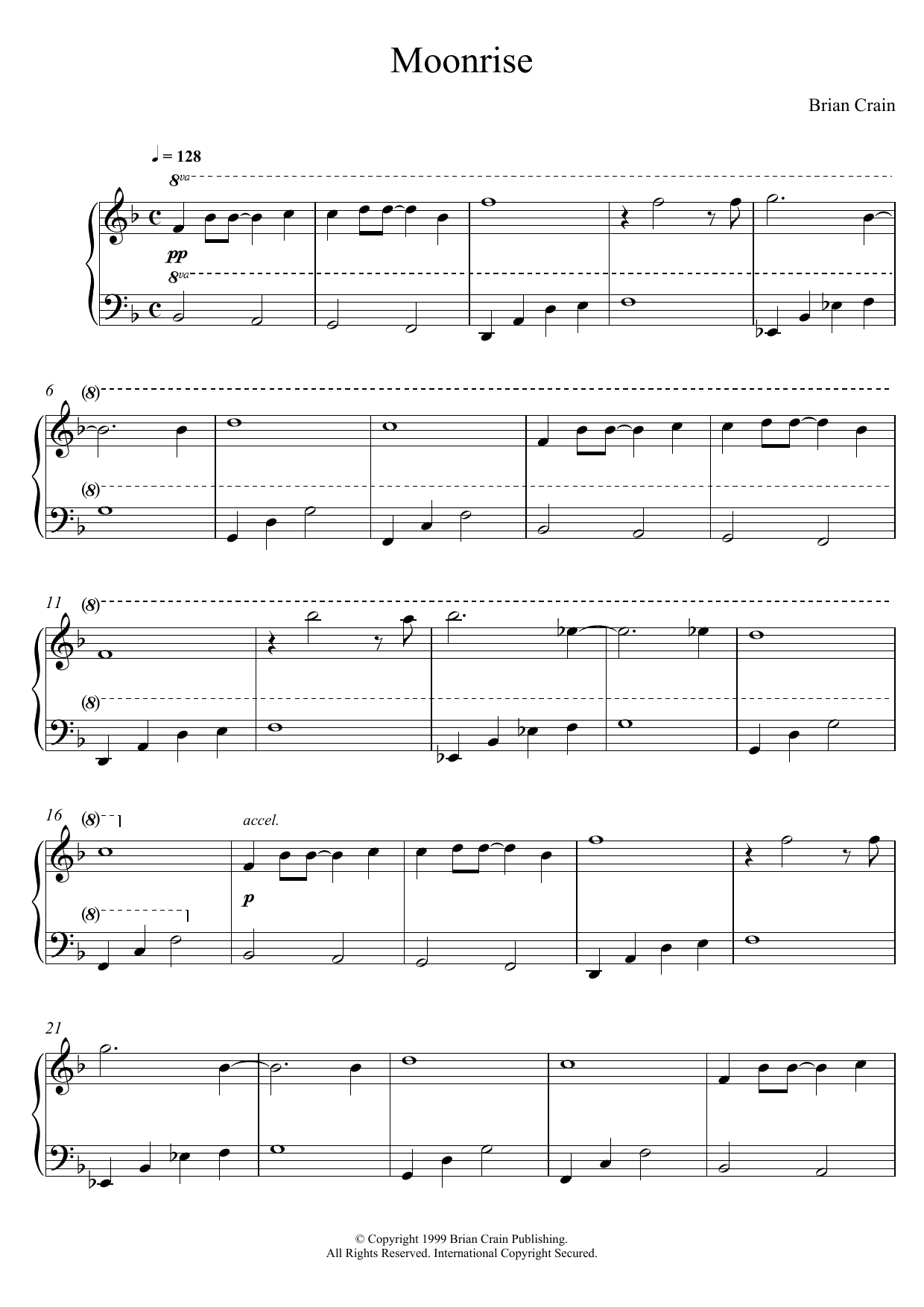 Download Brian Crain Moonrise Sheet Music and learn how to play Piano PDF digital score in minutes