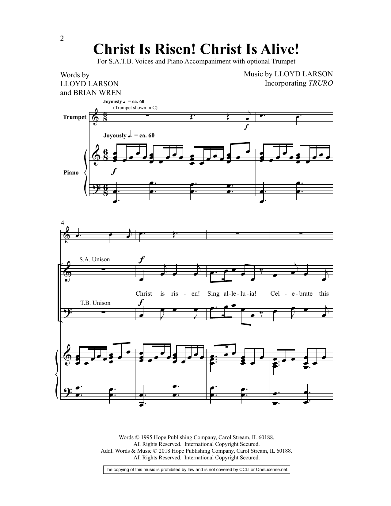 Download Brian Wren Christ Is Risen! Christ Is Alive! Sheet Music and learn how to play SATB Choir PDF digital score in minutes
