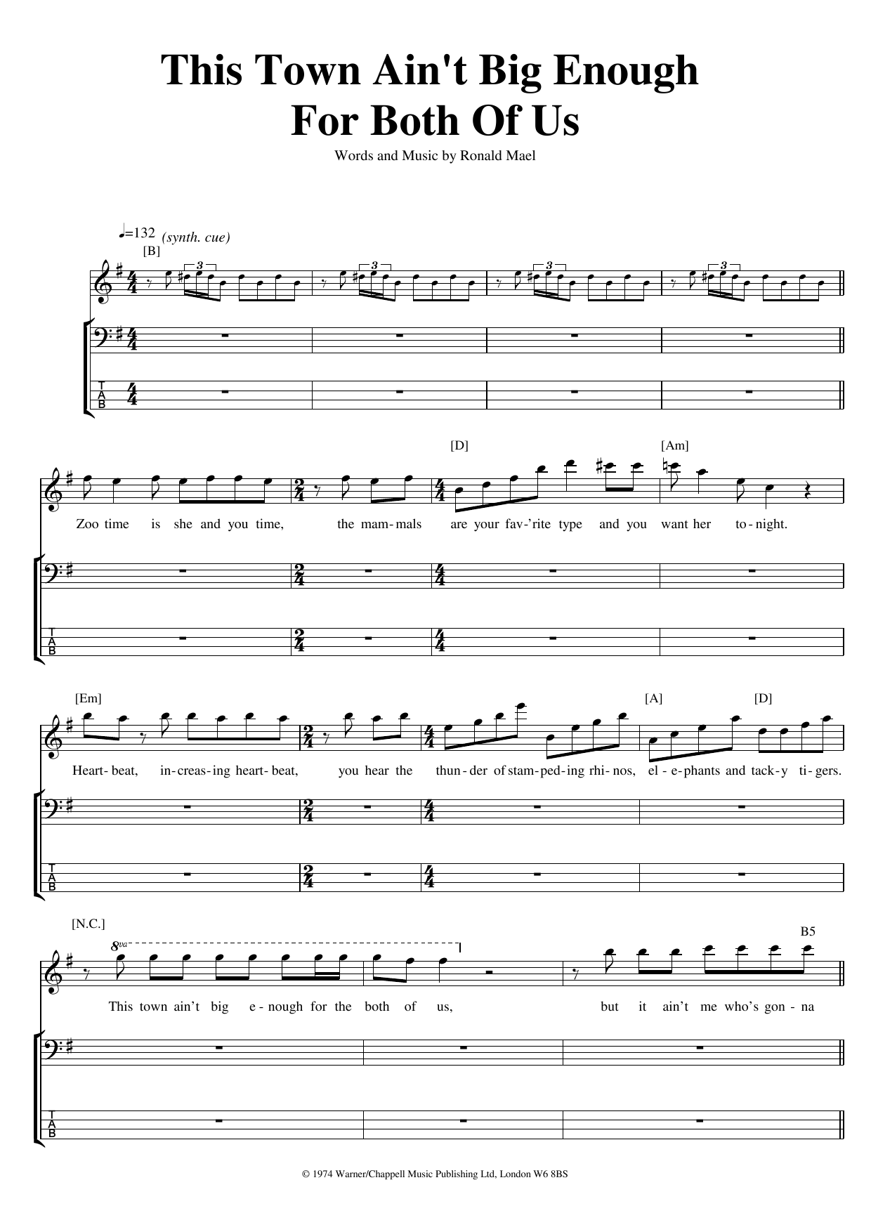 Download British Whale This Town Ain't Big Enough For Both Of Us Sheet Music and learn how to play Drums PDF digital score in minutes