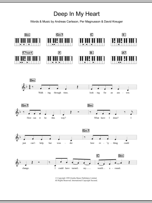 Download Britney Spears Deep In My Heart Sheet Music and learn how to play Keyboard PDF digital score in minutes