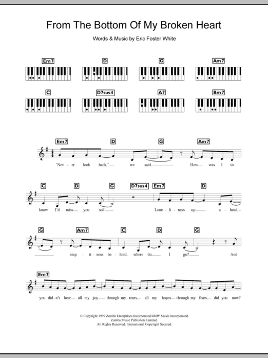 Download Britney Spears From The Bottom Of My Broken Heart Sheet Music and learn how to play Keyboard PDF digital score in minutes
