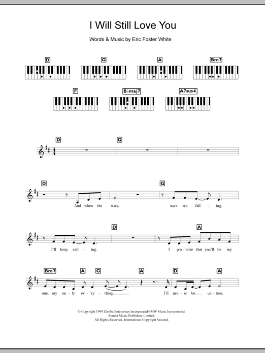 Download Britney Spears I Will Still Love You Sheet Music and learn how to play Piano, Vocal & Guitar (Right-Hand Melody) PDF digital score in minutes