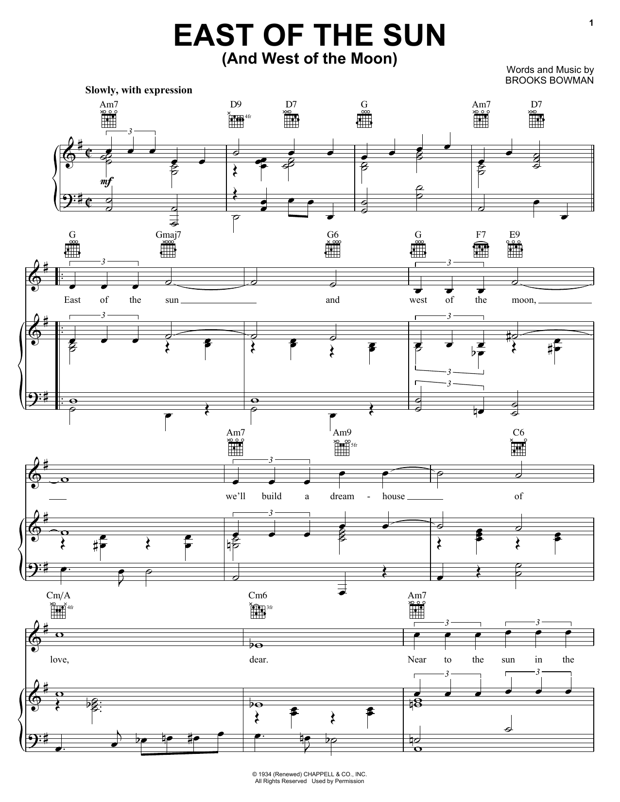 Download Frank Sinatra East Of The Sun (And West Of The Moon) Sheet Music and learn how to play Melody Line, Lyrics & Chords PDF digital score in minutes