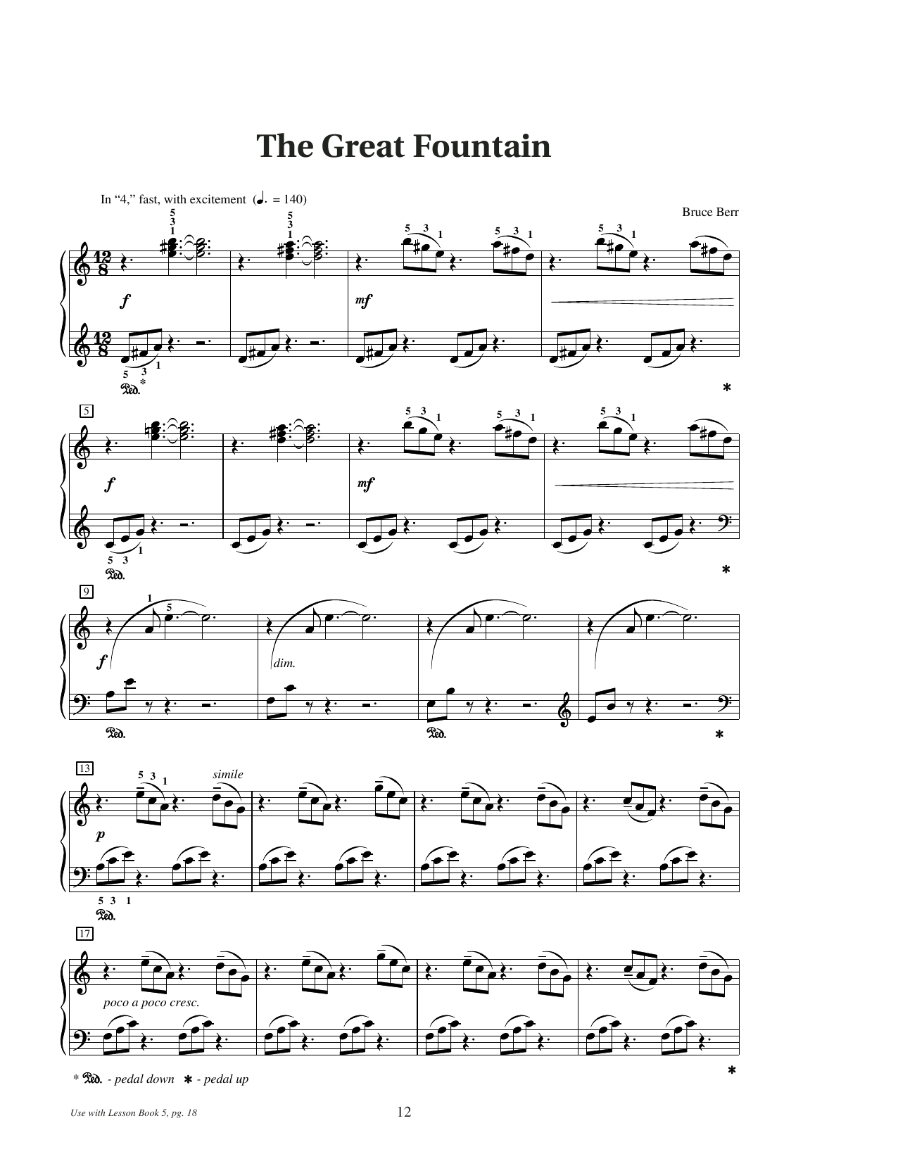 Download Bruce Berr The Great Fountain Sheet Music and learn how to play Educational Piano PDF digital score in minutes