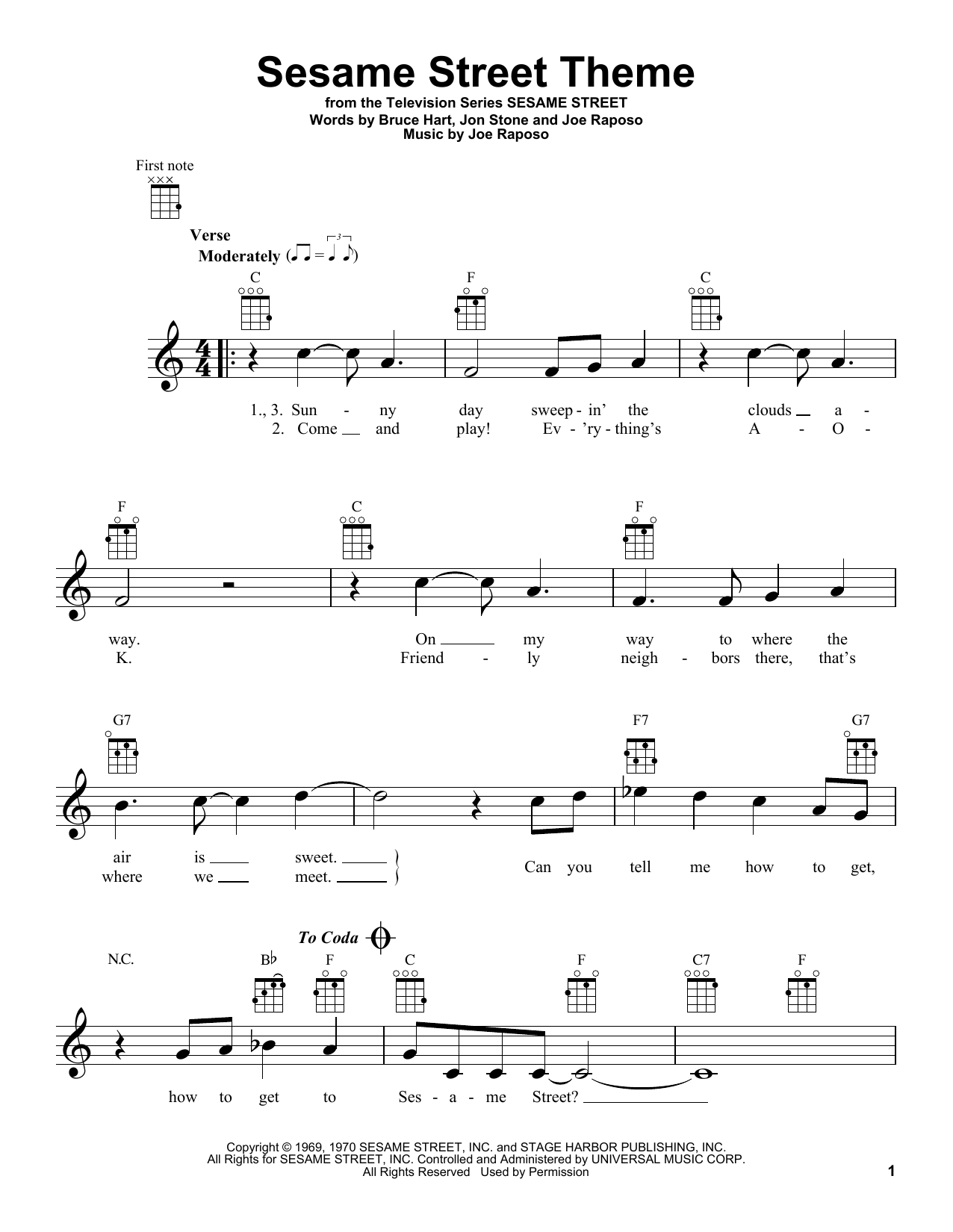 Download Bruce Hart Sesame Street Theme Sheet Music and learn how to play SPREP PDF digital score in minutes