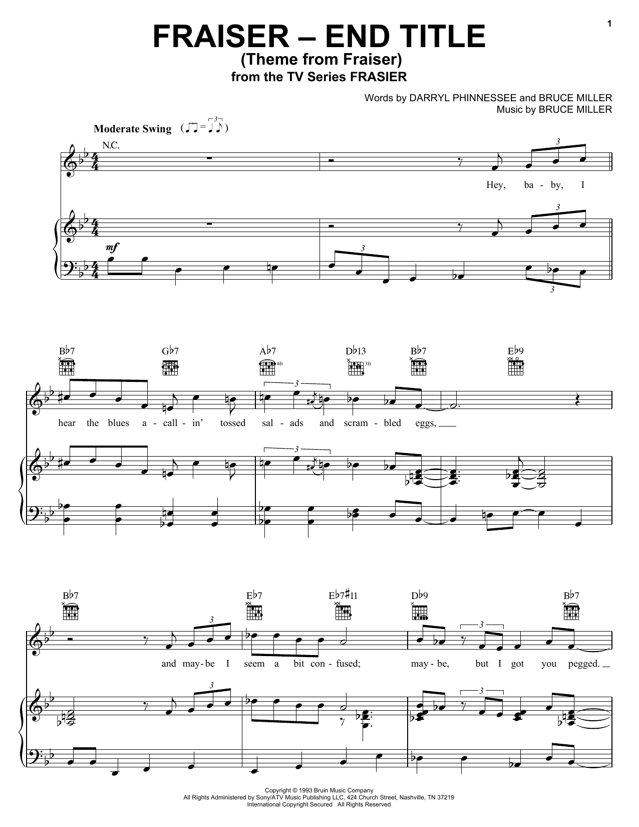 Download Bruce Miller Sheet Music and learn how to play Piano, Vocal & Guitar (Right-Hand Melody) PDF score in minutes