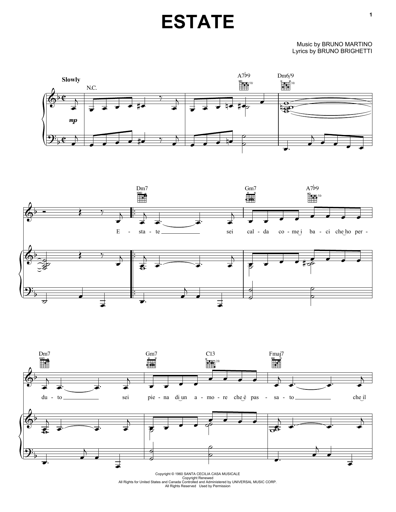 Download Bruno Martino Estate Sheet Music and learn how to play Guitar Tab PDF digital score in minutes