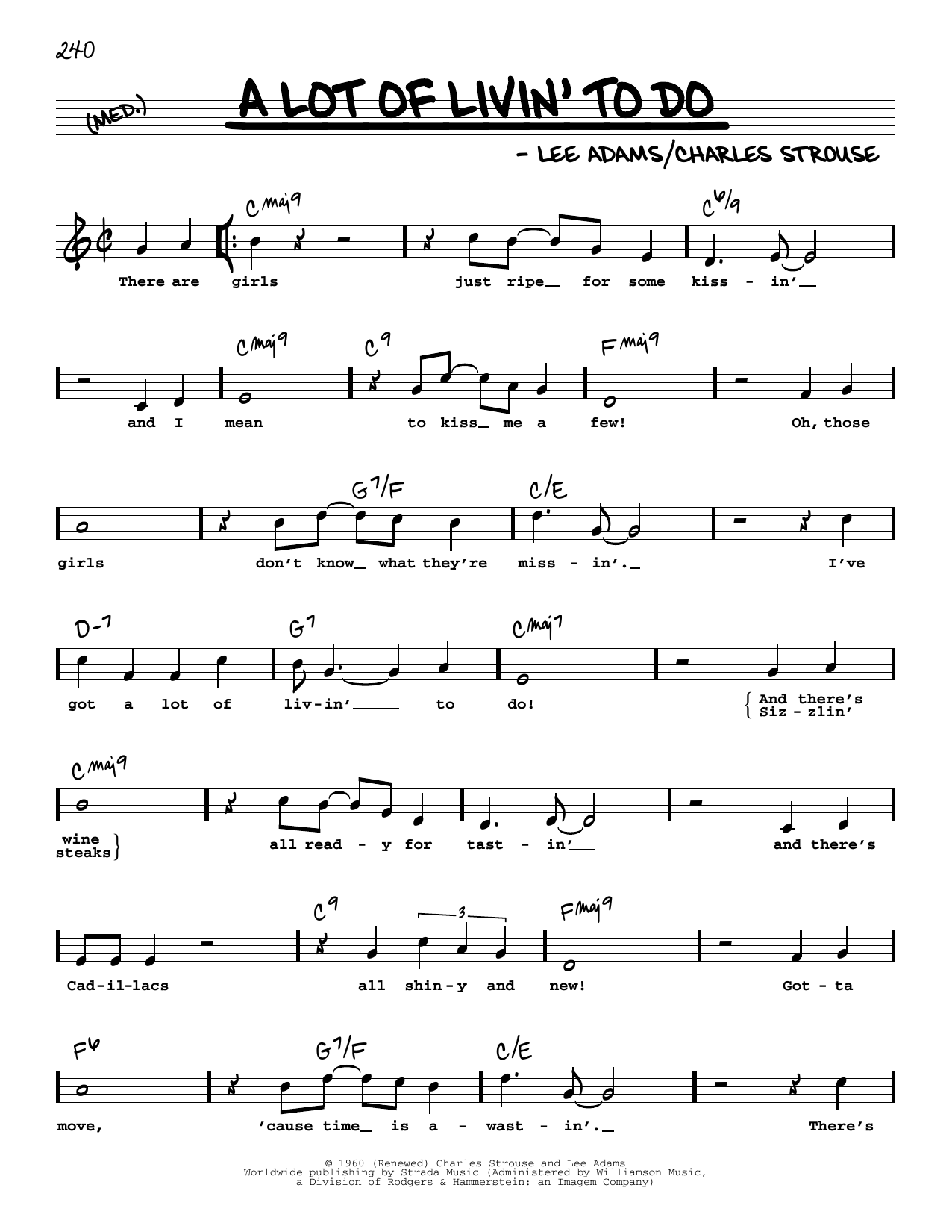 Download Bryan Adams A Lot Of Livin' To Do (High Voice) Sheet Music and learn how to play Real Book – Melody, Lyrics & Chords PDF digital score in minutes