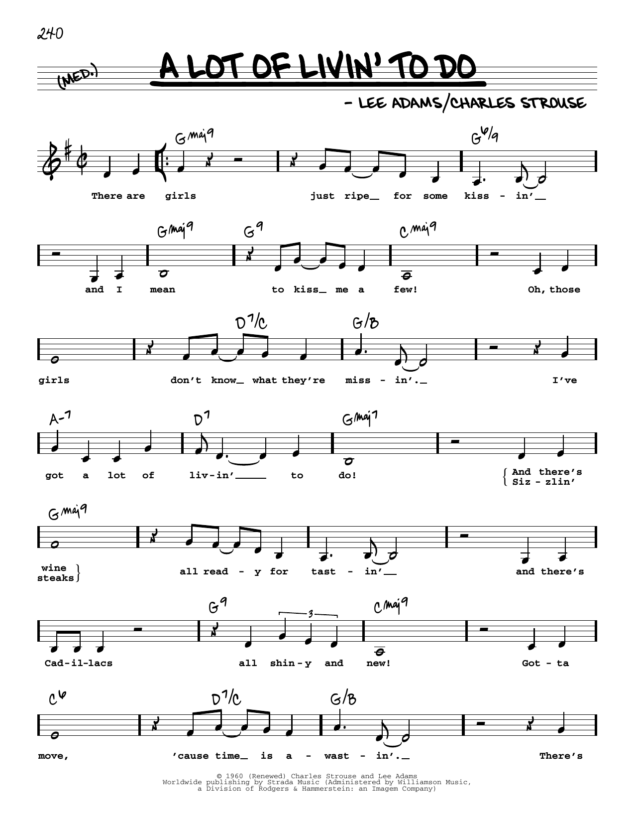 Download Bryan Adams A Lot Of Livin' To Do (Low Voice) Sheet Music and learn how to play Real Book – Melody, Lyrics & Chords PDF digital score in minutes