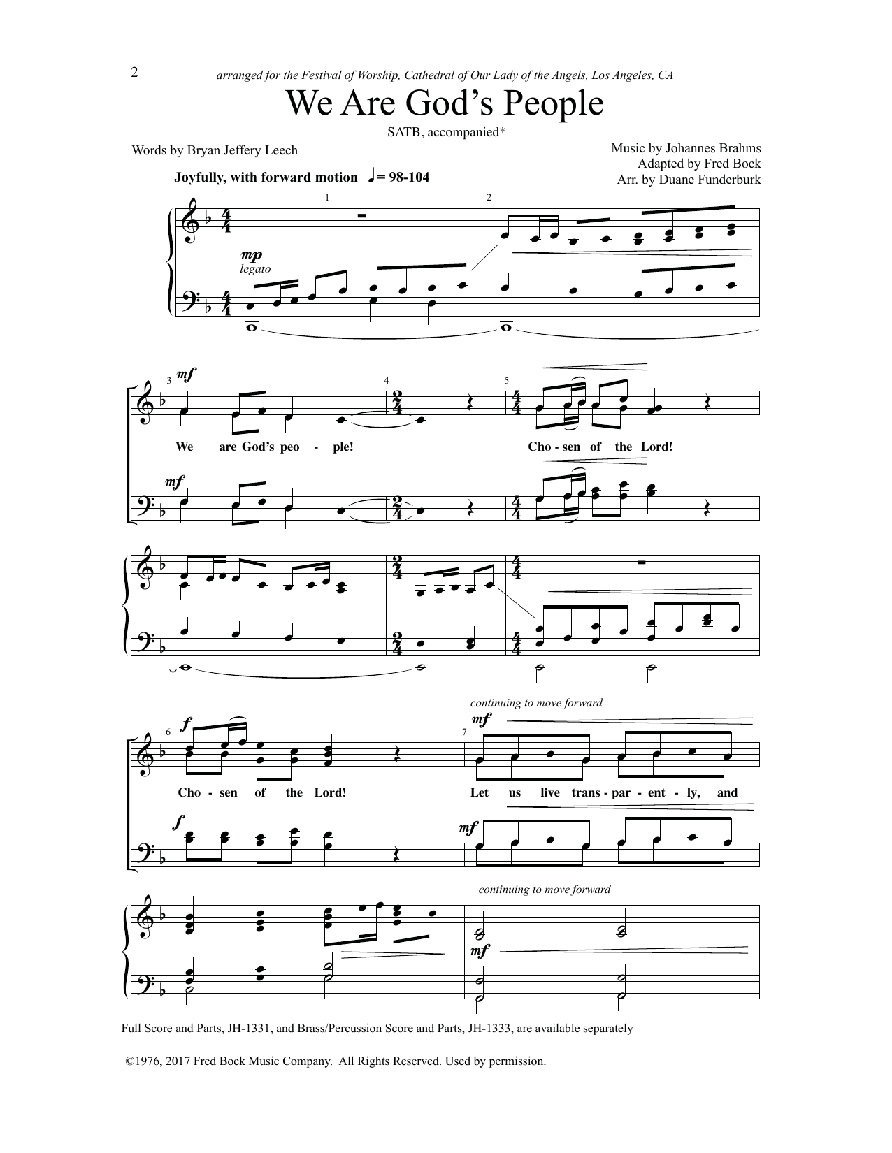 Download Bryan Jeffery Leech We Are God's People Sheet Music and learn how to play SATB Choir PDF digital score in minutes