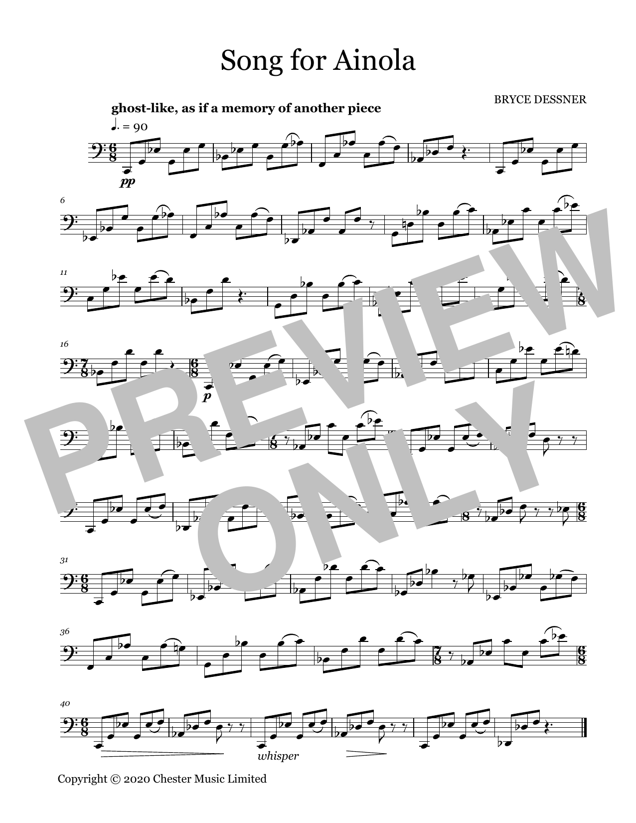 Download Bryce Dessner Song For Ainola Sheet Music and learn how to play Cello Solo PDF digital score in minutes