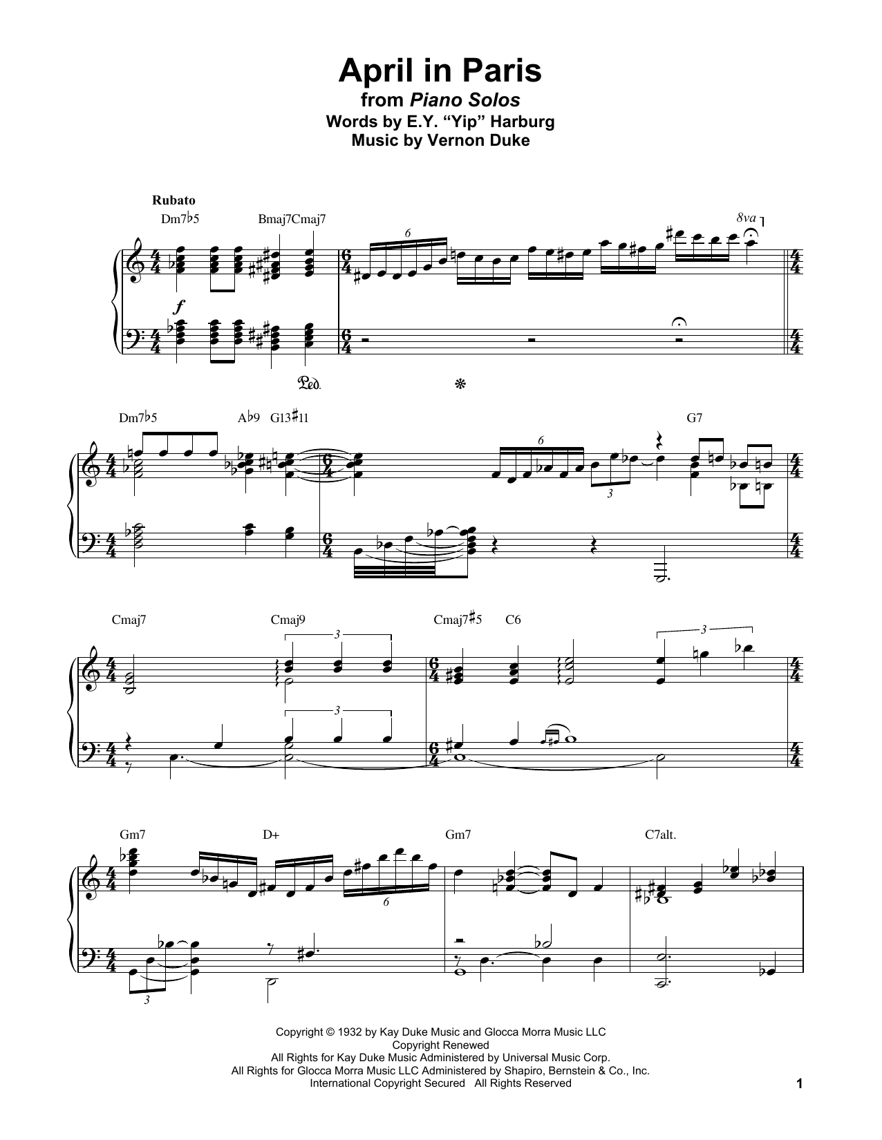 Download Bud Powell April In Paris Sheet Music and learn how to play Piano Transcription PDF digital score in minutes