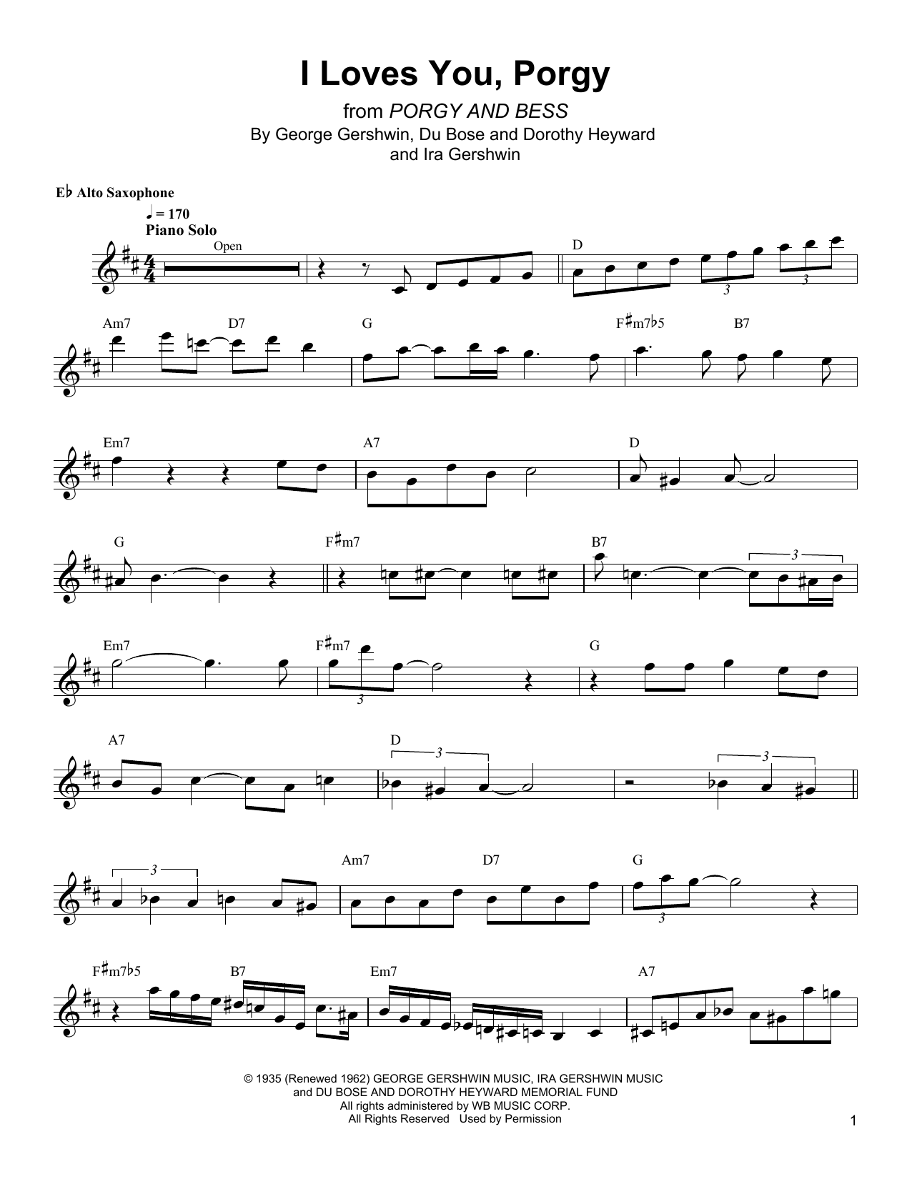 Download Bud Shank I Loves You, Porgy Sheet Music and learn how to play Alto Sax Transcription PDF digital score in minutes